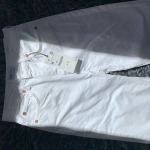 White Zara Wide leg jeans